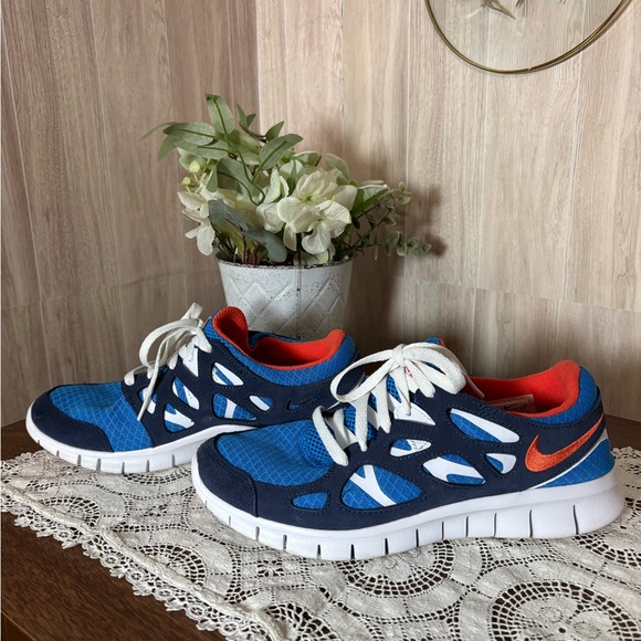 Nike Free Run 2 Men’s Blue and Orange Sneakers Size 9.5